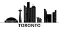 Toronto architecture vector city skyline, travel cityscape with landmarks, buildings, isolated sights on background Royalty Free Stock Photo