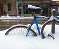 Toronto Bike Lock and Bike in the Winter