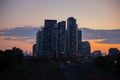 Toronto buildings at sunset time Royalty Free Stock Photo