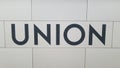 Union station sign inside