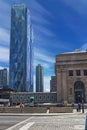 Toronto, Canada, Aug 5, 2022. The new CIBC tower seen behind Union Station in full display Royalty Free Stock Photo