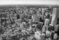 TORONTO, CANADA - AUGUST 2008: Aerial view of city skyline from a rofftop