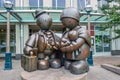 Toronto, Canada - August 15,2015: The bronze Immigrant Family sculpture by Tom Otterness on Yonge Street.