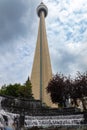 Toronto, Canada - August 26, 2021: The Canadian National tower or CN tower in the Canadian metropolis, landmark of Ontario city. Royalty Free Stock Photo