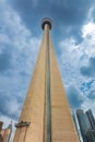 Toronto, Canada - August 26, 2021: The Canadian National tower or CN tower in the Canadian metropolis, landmark of Ontario city. Royalty Free Stock Photo