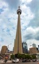 Toronto, Canada - August 26, 2021: The Canadian National tower or CN tower in the Canadian metropolis, landmark of Ontario city. Royalty Free Stock Photo