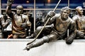 Statues of Toronto Maple Leafs on Legends Row in Toronto