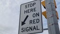 Stop here on red signal sign Royalty Free Stock Photo