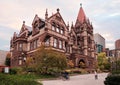 Toronto, Canada - 20 10 2018: Autumn sunset view on the Old Vic, the oldest building of Victoria College of the Royalty Free Stock Photo