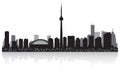 Toronto Canada city skyline vector silhouette Royalty Free Stock Photo