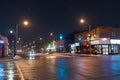 Night rain street view in downtown Toronto Royalty Free Stock Photo