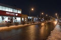 Night rain street view in downtown Toronto Royalty Free Stock Photo