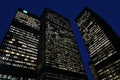 Toronto, Canada -  Toronto financial district office buildings at night Royalty Free Stock Photo