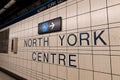 North York Centre Subway station sign Royalty Free Stock Photo