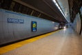 TORONTO CANADA - February 16, 2019: Modern quick train at a underground station in the city of Toronto, Canada