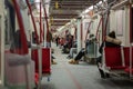 TORONTO CANADA - February 16, 2019: Modern quick train at a underground station in the city of Toronto, Canada