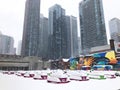 Toronto snow storm paralyzed the city life Royalty Free Stock Photo