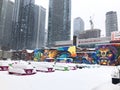 Toronto snow storm paralyzed the city life Royalty Free Stock Photo