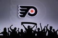 TORONTO, CANADA, 17. JULY: Philadelphia Flyers Fans celebrate and support the NHL hockey Team..