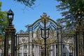 ornate gate of large gated estate home Royalty Free Stock Photo