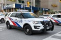 Police car during the demonstration in Toronto Royalty Free Stock Photo