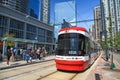 TORONTO, CANADA -23 JUNE 2019: A view of the new Toronto Street Cars , Toronto light rail system