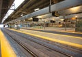 Empty Union Railway station in Toronto during the Covid-19 coronavirus pandemic with implemented