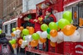 Rameses Shriners members on a truck in the annual St Patrick\'s Day parade