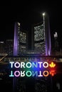 Toronto City Hall and Nathan Phillips Square at night Royalty Free Stock Photo