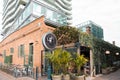 Bistro and Boulangerie Cluny in Distillery District, former Gooderham & Worts Distillery. Historic district with stores, cafes and