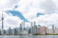 Toronto skyline with modern tall financial buildings in the background. Skyscrapers in Toronto Royalty Free Stock Photo