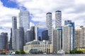 Toronto skyline with modern tall financial buildings in the background. Skyscrapers in Toronto Royalty Free Stock Photo