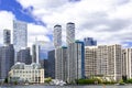 Toronto skyline with modern tall financial buildings in the background. Skyscrapers in Toronto Royalty Free Stock Photo