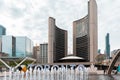 Toronto City Hall and Nathan Phillips Square on a cloudy day Royalty Free Stock Photo