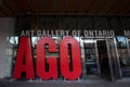 Art Gallery of Ontario entrance with its iconic AGO sign.