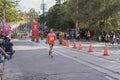 TORONTO, ON/CANADA - OCT 22, 2017: Marathon runner Jean-Philippe passing the 33km turnaround point at the 2017 Scotiabank Toronto