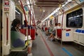 TORONTO, CANADA - 2016 06 27: Passengers in the cabin of TTC subway car. Toronto Transit Commission is a public transport agency