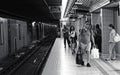 Toronto, Canada - 09 01 2018: Passengers of TTC subway waiting for a train at the station. Toronto Transit Commission is Royalty Free Stock Photo