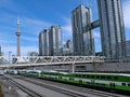 High rise apartment buildings beside a rail corridor in downtown Toronto Royalty Free Stock Photo