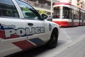 Toronto, ON, Canada - September 18, 2017 police car in traffic s