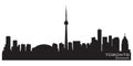 Toronto Canada skyline. Detailed vector silhouette