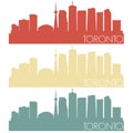 Toronto Canada Skyline Silhouette City Stamp Vector Color Vintage Set Logo Illustration Clipart. Royalty Free Stock Photo