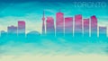 Toronto City Canada Skyline Silhouette. Broken Glass Abstract Geometric Dynamic Textured. Banner Background. Colorful Shape Compos Royalty Free Stock Photo