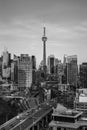 Toronto city on cloudy day in black and white Royalty Free Stock Photo