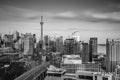 Toronto city on cloudy day in black and white Royalty Free Stock Photo