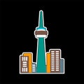 Toronto city flat style vector sticker design Royalty Free Stock Photo