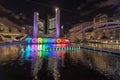 Toronto City Hall and Toronto Sign at night. Royalty Free Stock Photo