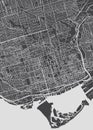 Toronto city plan, detailed vector map