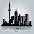 Toronto city silhouette. Royalty Free Stock Photo