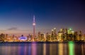 Toronto city skyline at night, Ontario, Canada